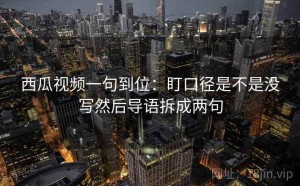 西瓜视频一句到位：盯口径是不是没写然后导语拆成两句
