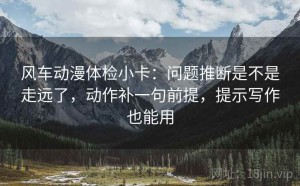 风车动漫体检小卡：问题推断是不是走远了，动作补一句前提，提示写作也能用